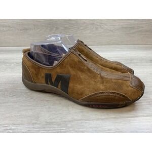 Merrell Dark Earth Suede Center Zip Slip On Shoes Womens 9.5 J173241C